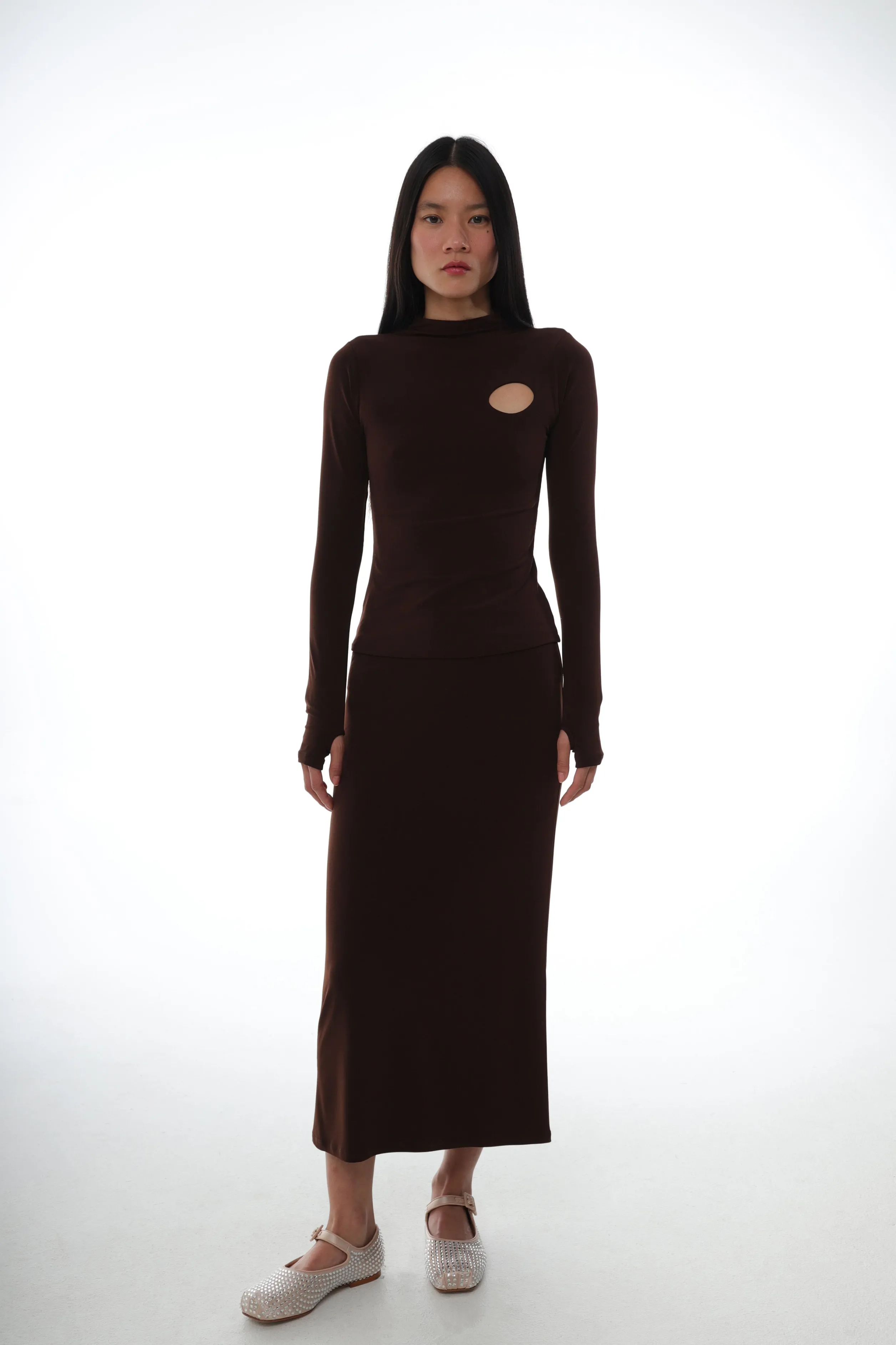 BELLA TOP IN DARK BROWN>SANDY LIANG Hot