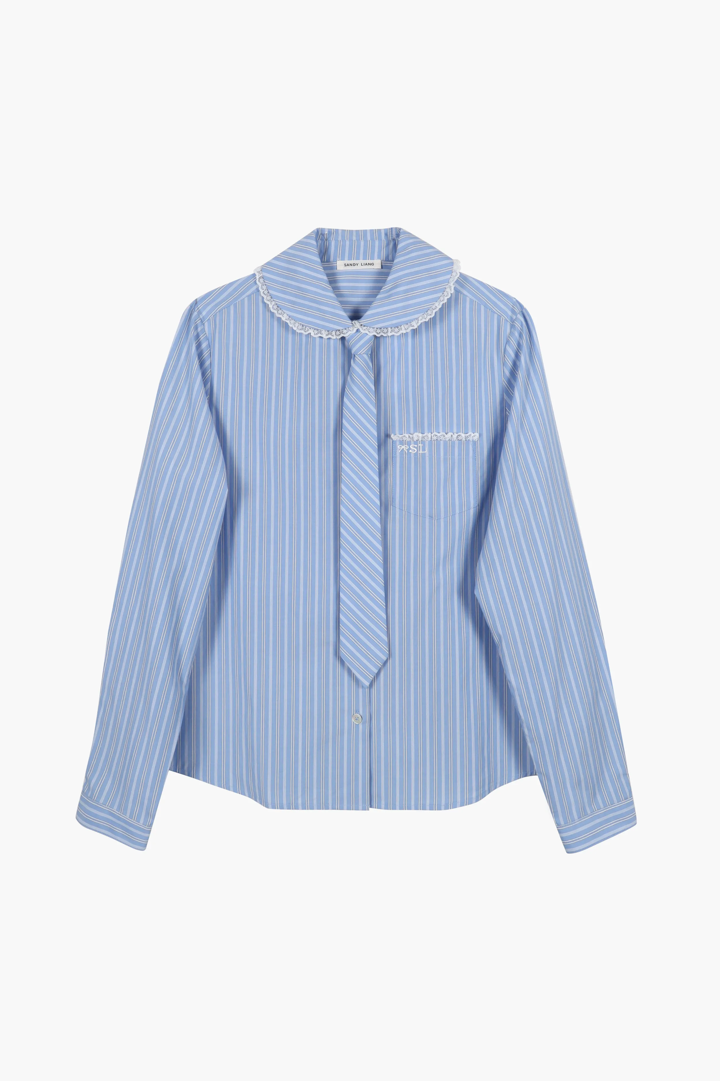 CARDIFF SHIRT IN LIGHT BLUE STRIPE>SANDY LIANG Store