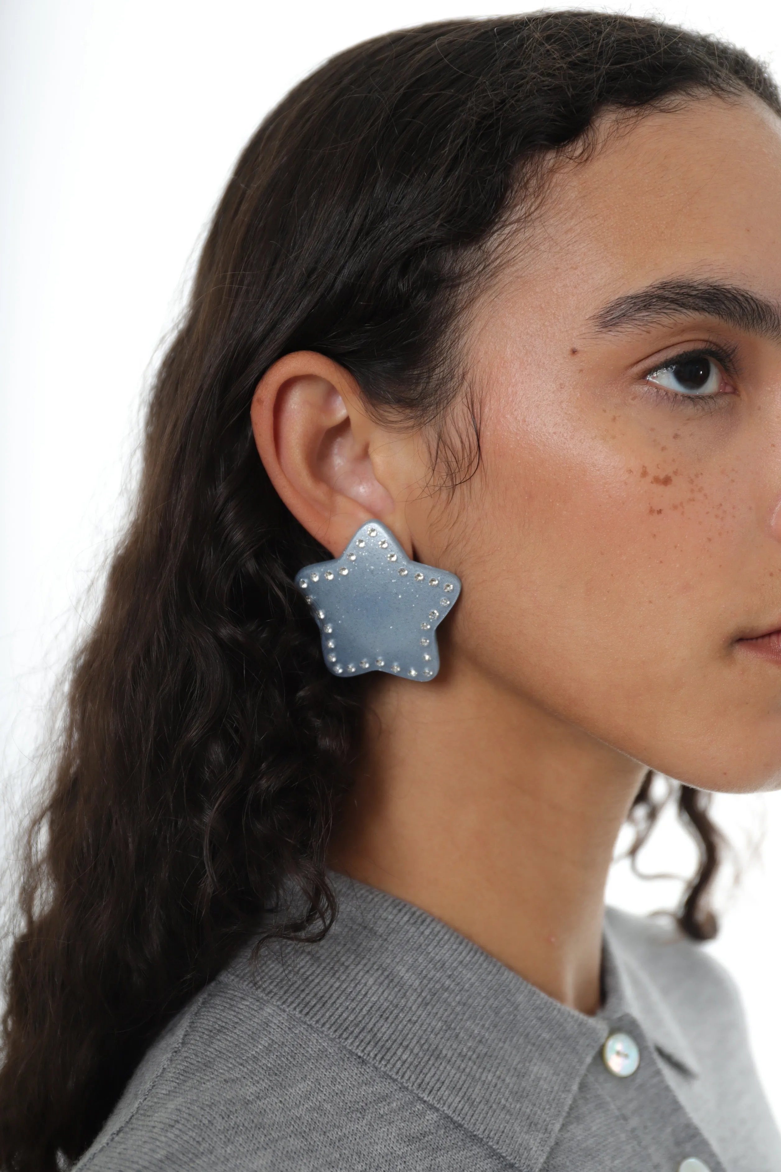 COSMO EARRINGS IN ICE BLUE>SANDY LIANG Cheap