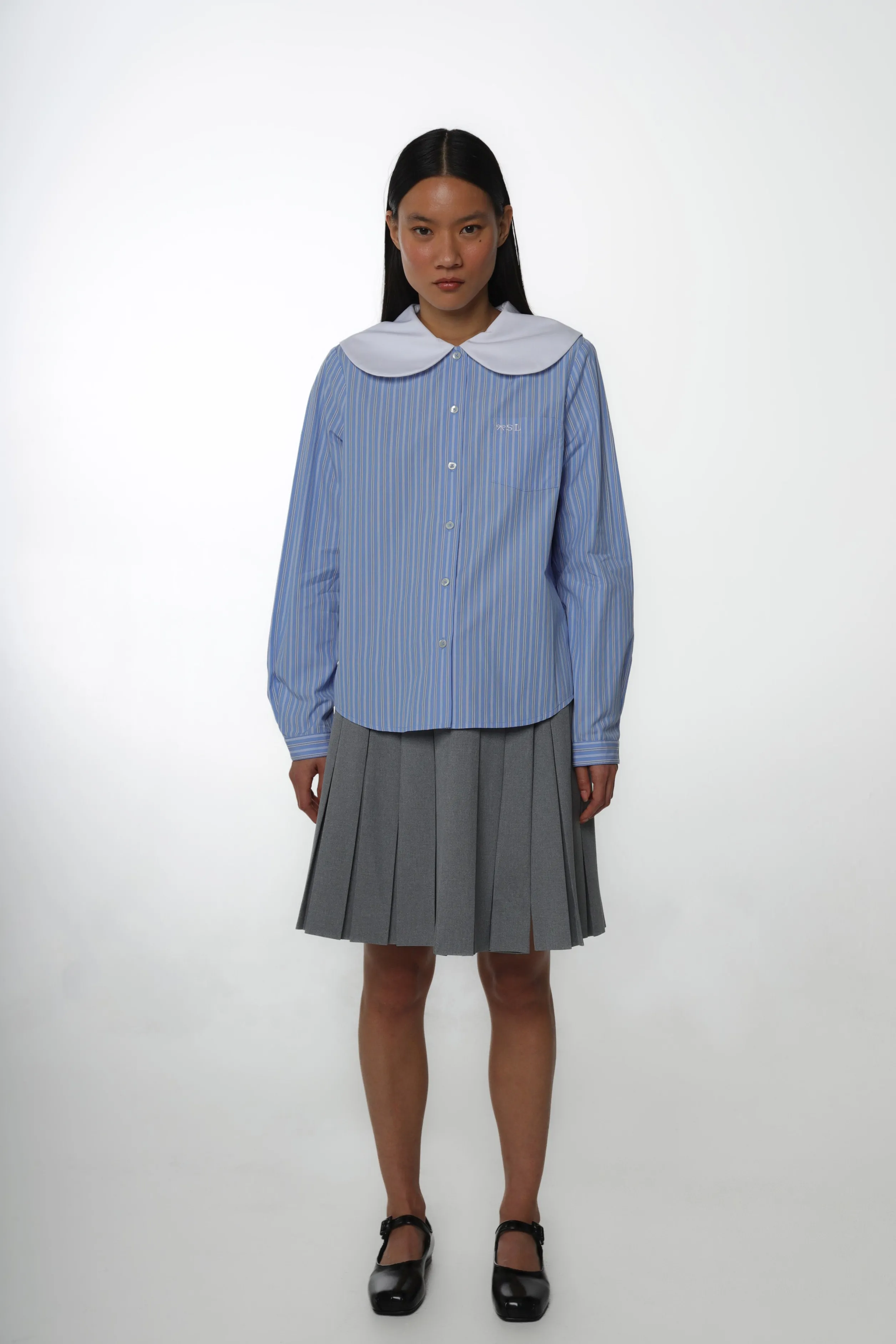 LUTON SHIRT IN LIGHT BLUE STRIPE>SANDY LIANG Best Sale