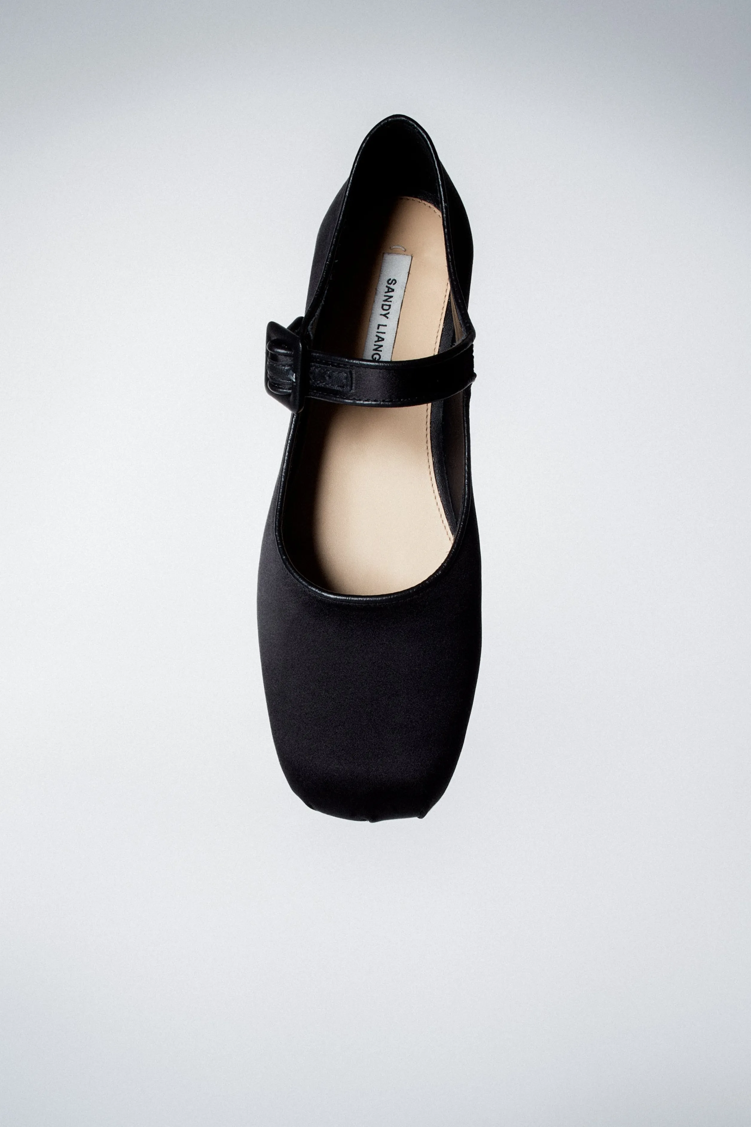 MARY JANE POINTE IN BLACK SATIN>SANDY LIANG Clearance