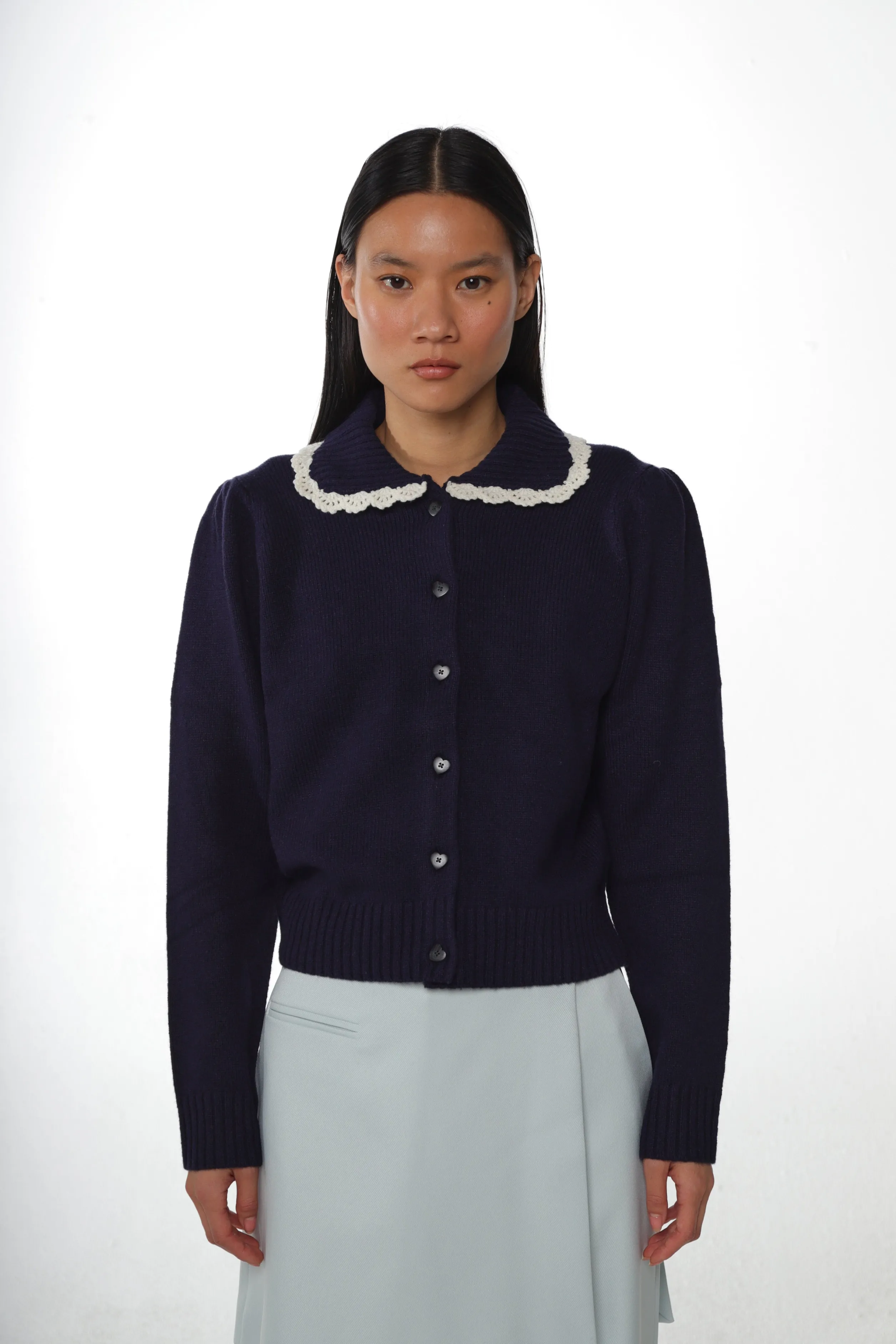 ROCHE CARDIGAN IN NAVY>SANDY LIANG Best